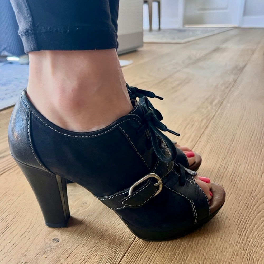 Naya Suede and Leather Lace Booties